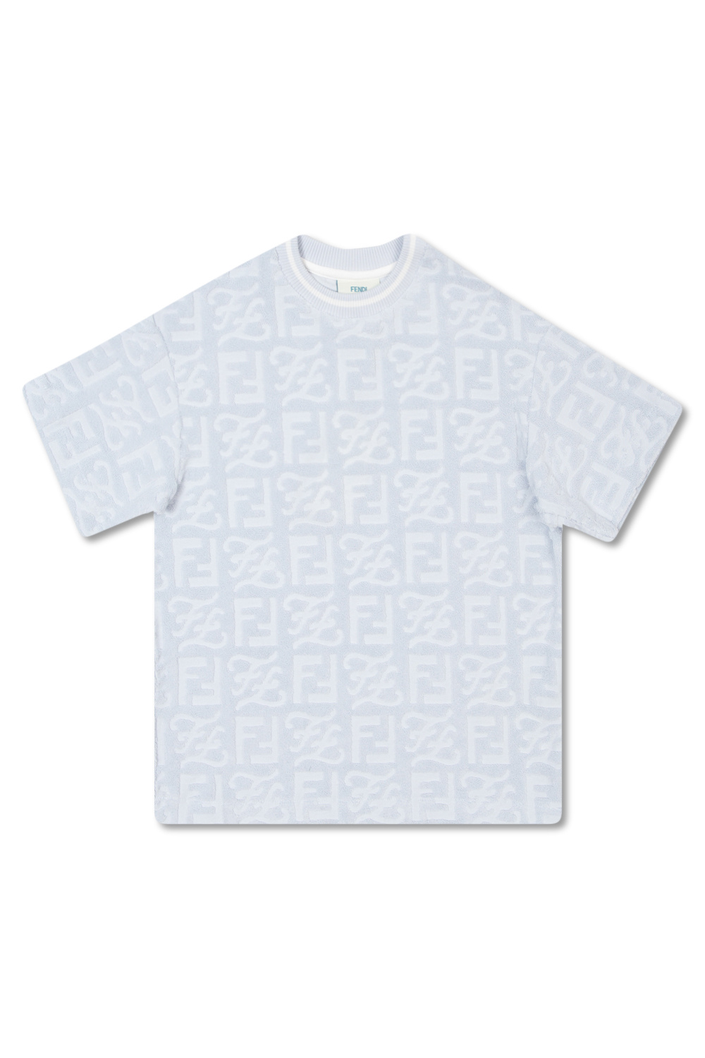 Fendi FF monogram jumper - VbjdevelopmentsShops Mayotte - Light blue  Embossed T - shirt Fendi Kids